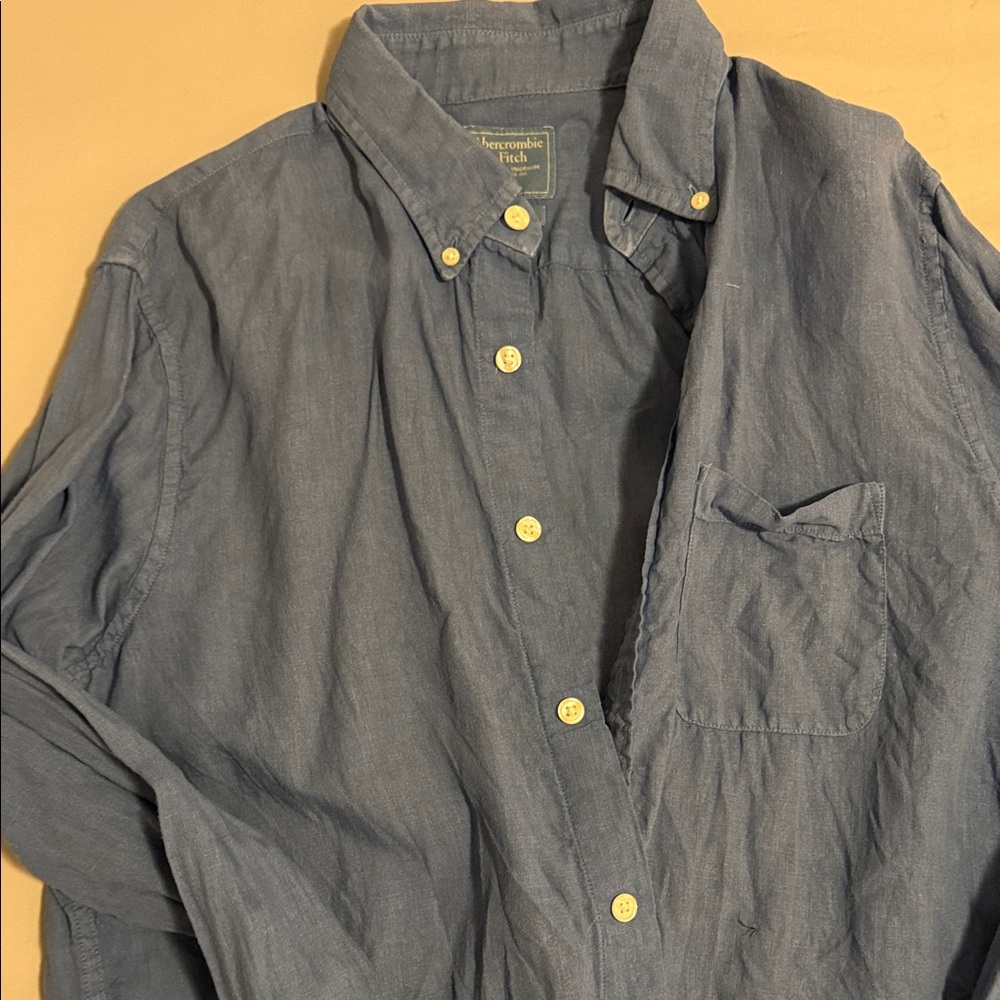 Abercrombie & Fitch Dark Gray Linen Shirt